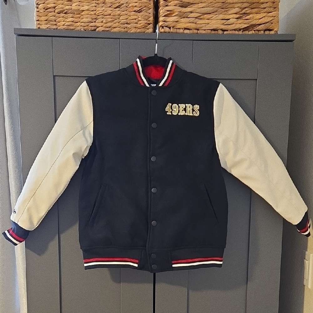 Mitchell & Ness Black and Cream 49ers Kids Jacket